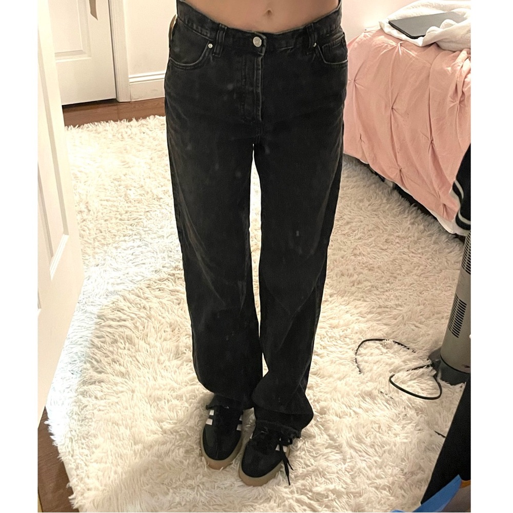 MNG Extra Baggy Mid/Low Waist Dark Wash Jeans Gently Used ! Size 4